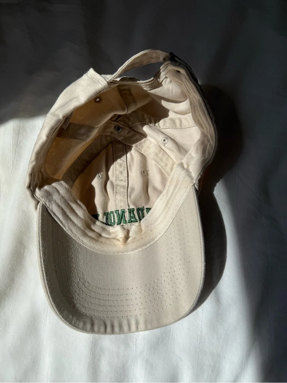 Adanola Beige Cap with Green Logo
